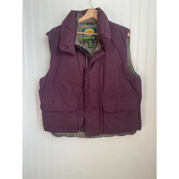 Cabelas Premiere Northern Goose Down Fill Vest Mens Large Burgundy Hunt Camp - Picture 1 of 4